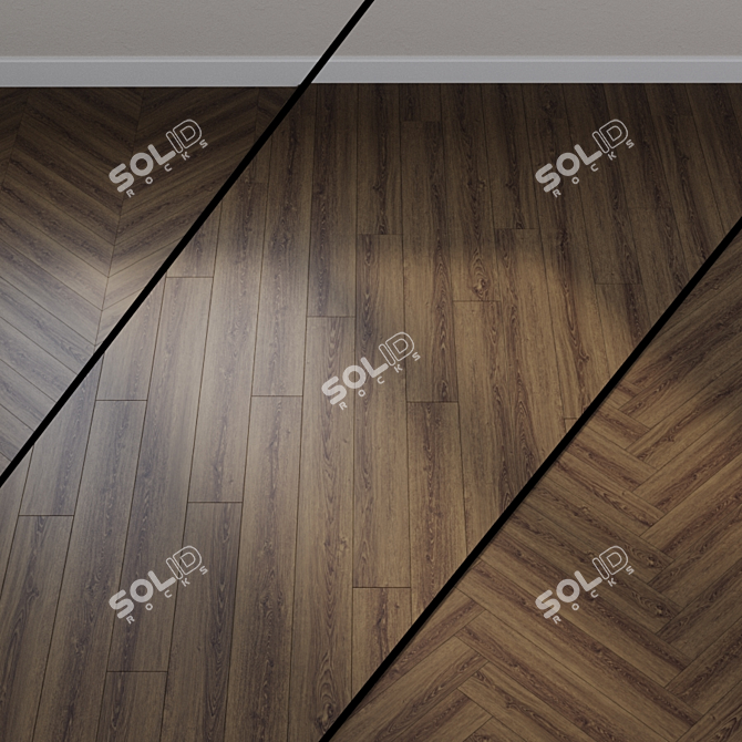 Dark Brown Oak Vinyl Flooring 3D model image 1