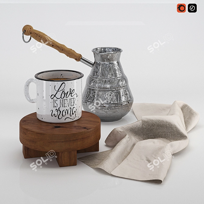 Elegant Espresso Coffee Set 3D model image 1