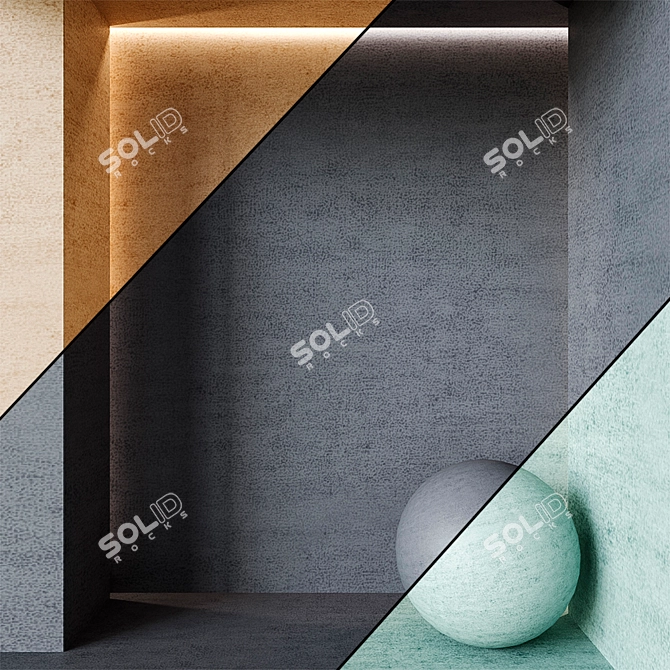 Seamless Decorative Plaster for Cool Grey Interiors 3D model image 1