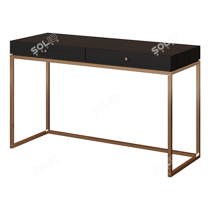 Modern Oak and Copper Dressing Table 3D model image 1