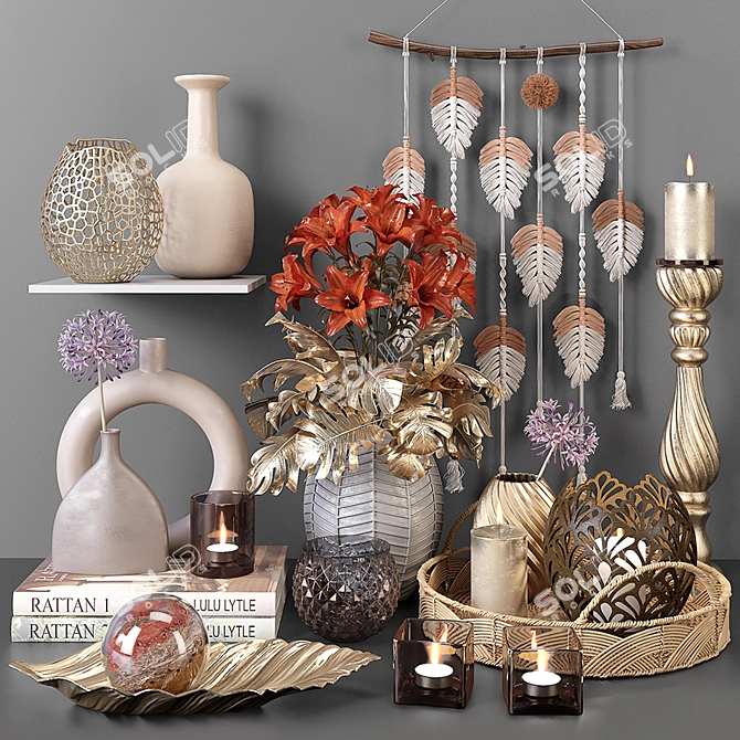 Elegant Decor Set 3D model image 6