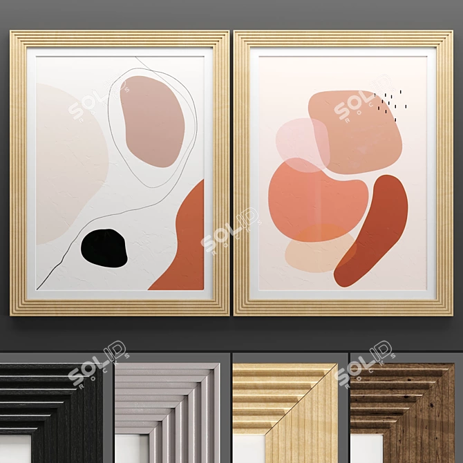 Elegant Art Frame Set 3D model image 1