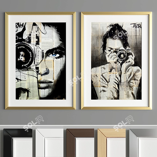 Elegant Art Frame A74: 6 Material Options, 50x70 cm 3D model image 3