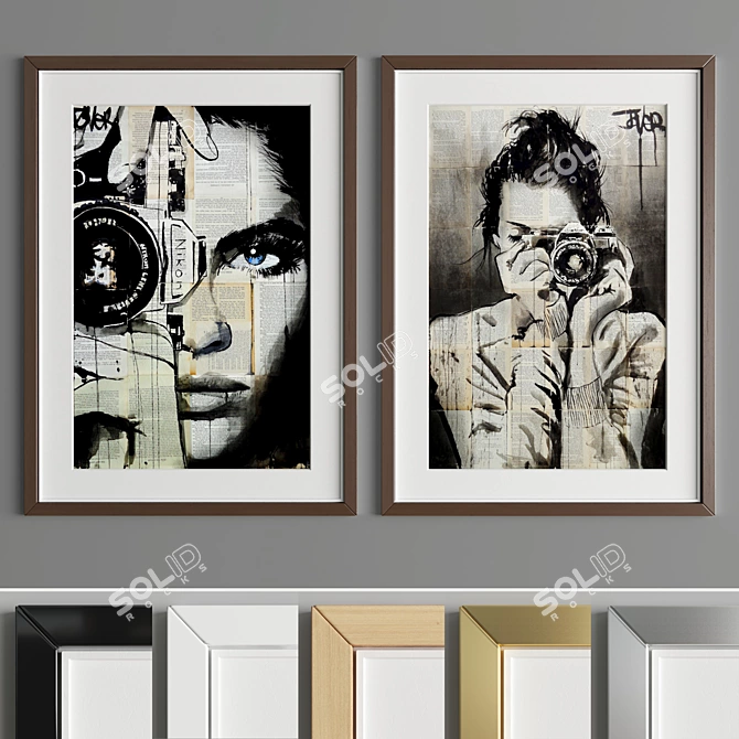 Elegant Art Frame A74: 6 Material Options, 50x70 cm 3D model image 4