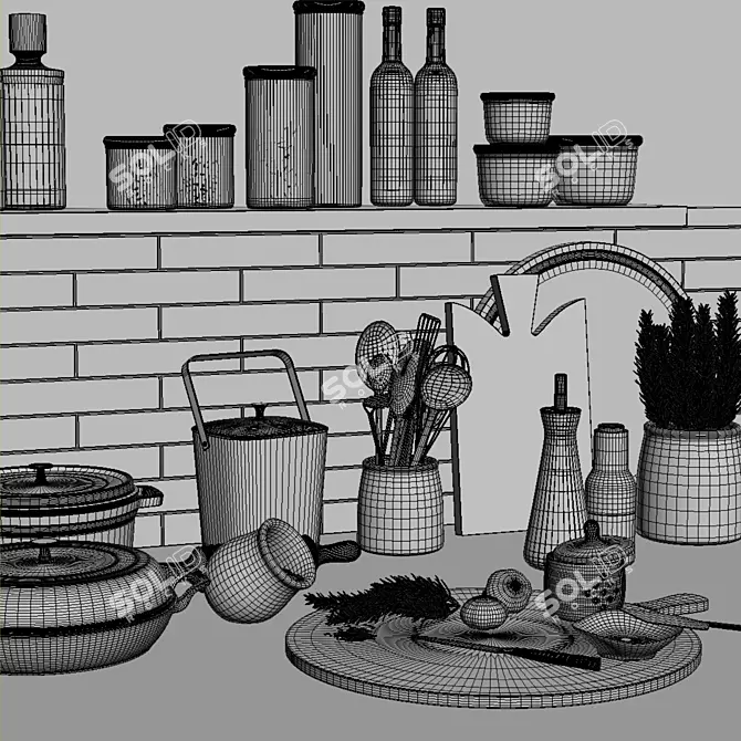 Ultimate Kitchen Essentials Set 3D model image 2