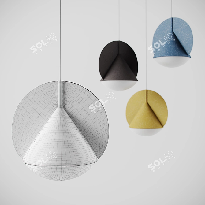 Flecks Conical Pendant Light 3D model image 3