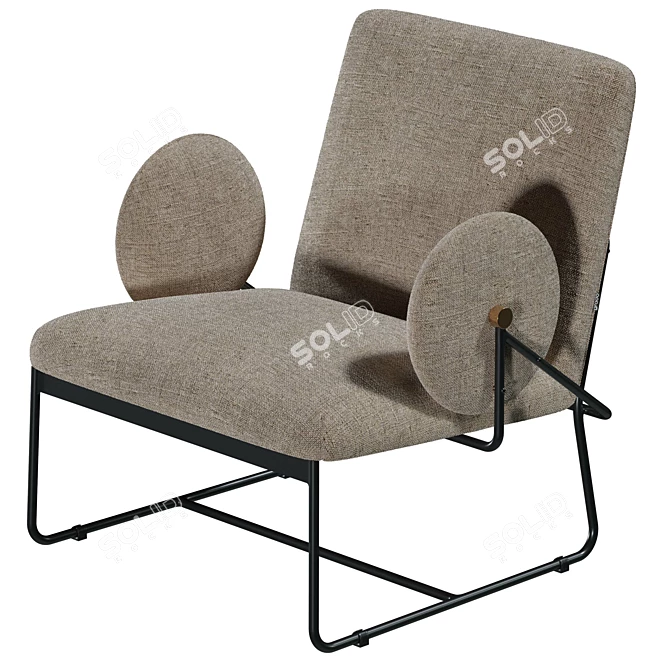 Sleek Long Armchair by Grado 3D model image 1