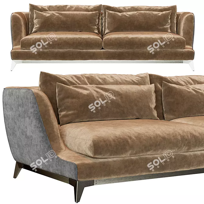 Minimalist Black Brando Sofa 3D model image 1