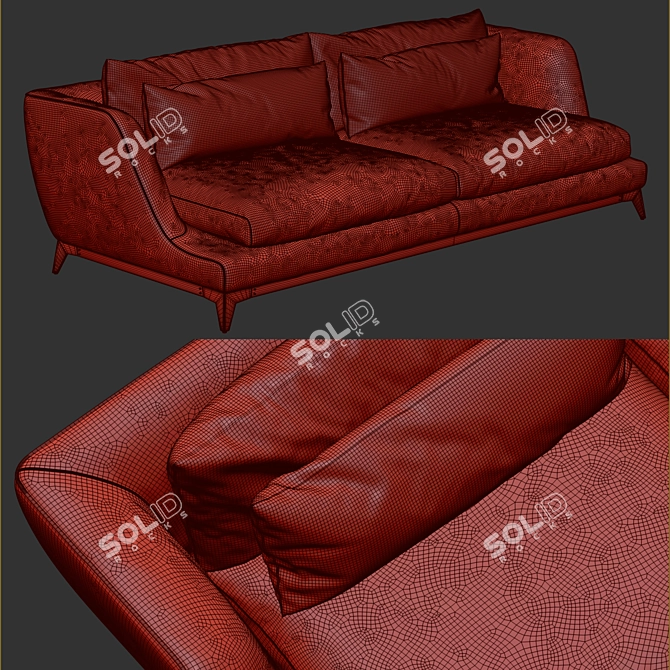 Minimalist Black Brando Sofa 3D model image 5