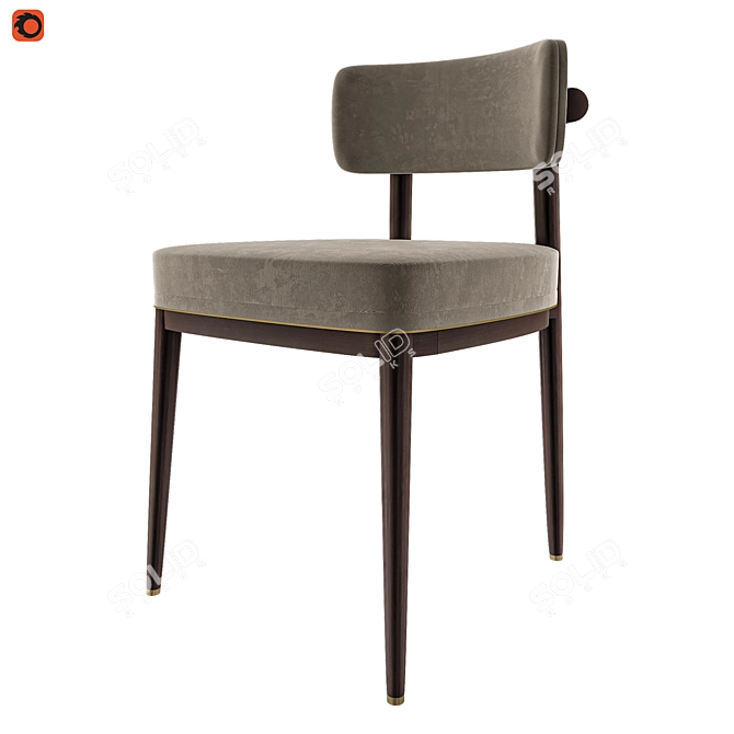 Sleek Oak Dining Chair 3D model image 1