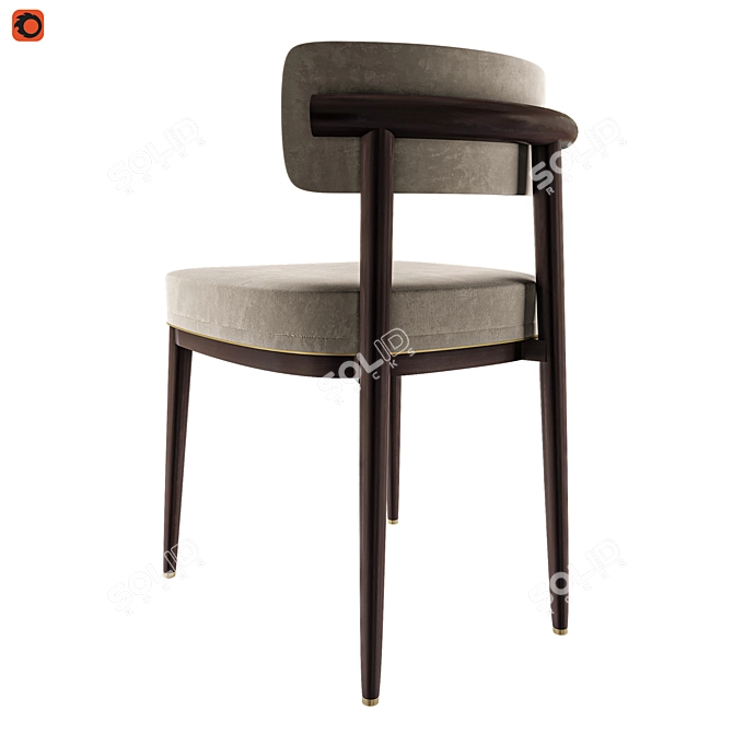 Sleek Oak Dining Chair 3D model image 2