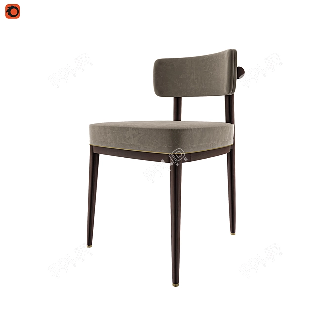 Sleek Oak Dining Chair 3D model image 3