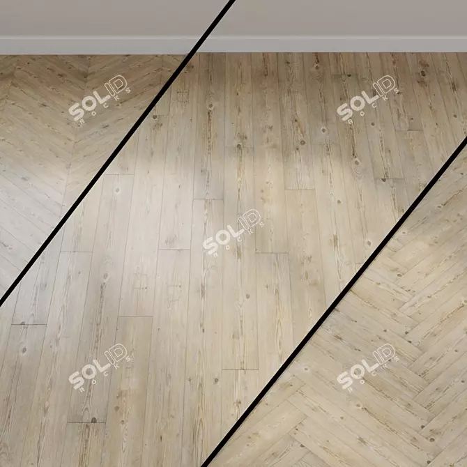 Wooden PVC Tile Ascona Pine 3D model image 1