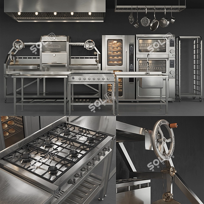 Meshsmooth Kitchen Equipment Set 3D model image 4