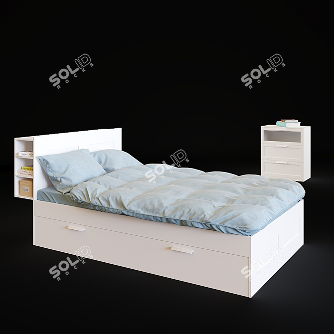 Brimnes Bed & Chest Set 3D model image 1