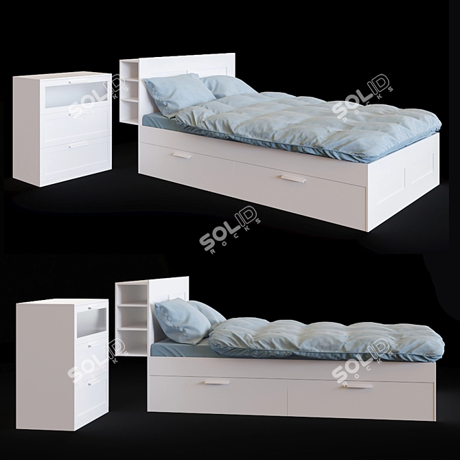 Brimnes Bed & Chest Set 3D model image 5