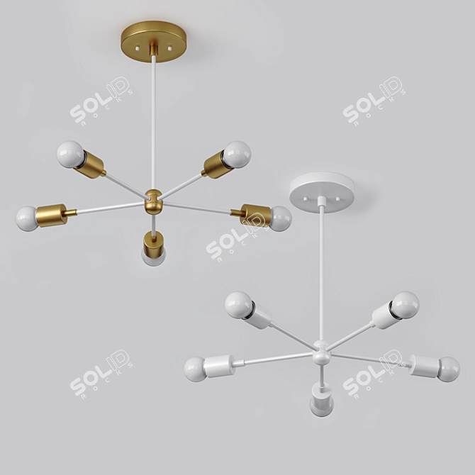 Vintage Sputnik Chandelier - Illuminate Your Space 3D model image 3