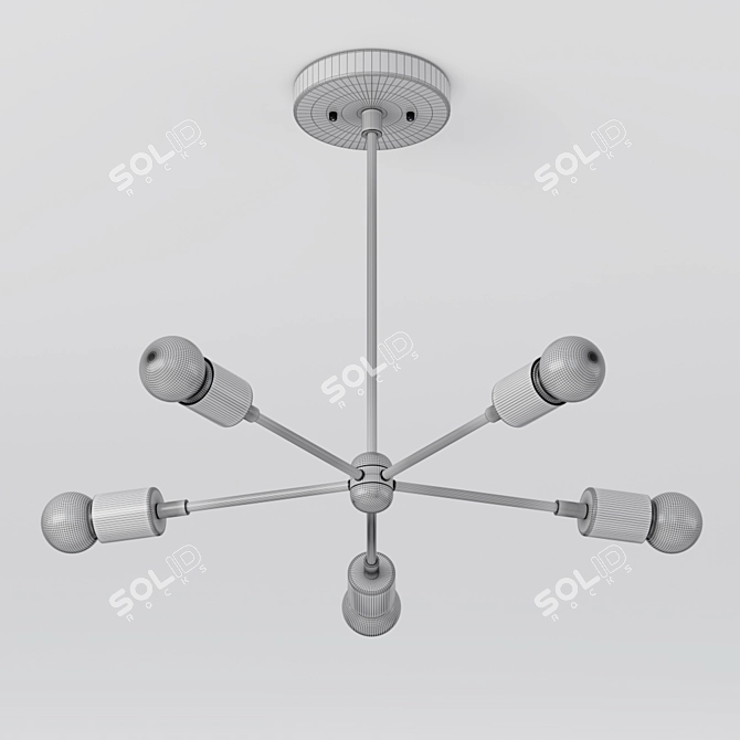 Vintage Sputnik Chandelier - Illuminate Your Space 3D model image 5