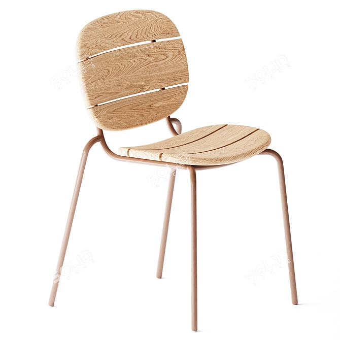 Stylish Si-Si Wood Chair 3D model image 1