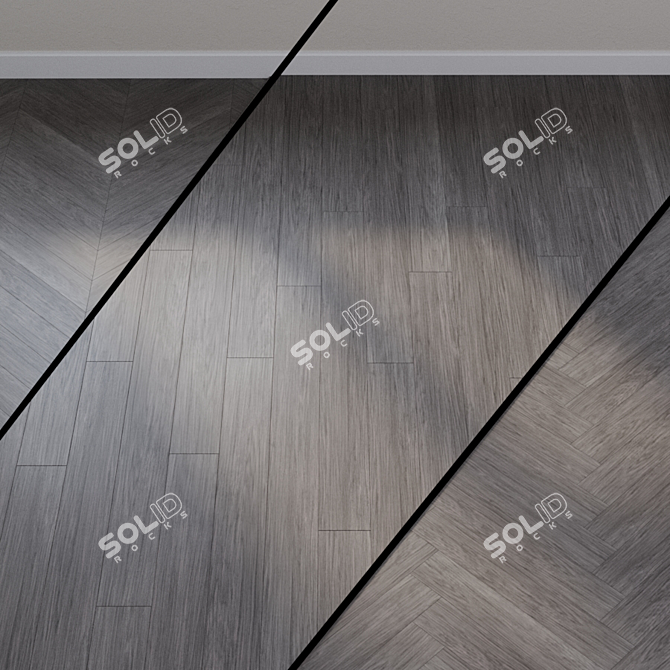 Elegant Supreme Oak Grey Flooring 3D model image 1