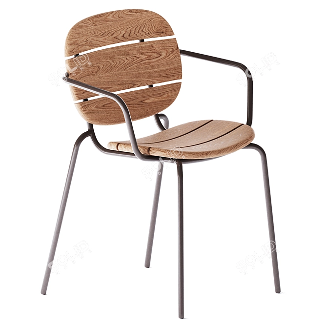 Si-Si Wood Chair: Elegant Design 3D model image 1