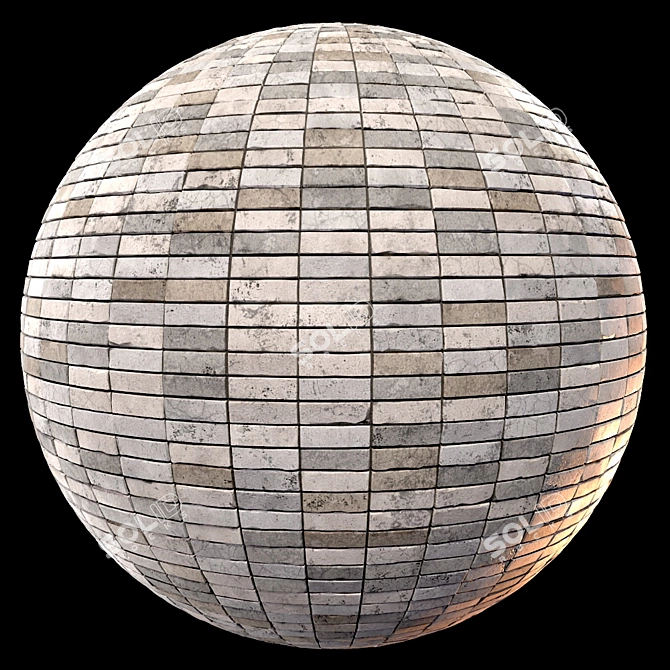 Brick Design-05: PBR Seamless Material 3D model image 1