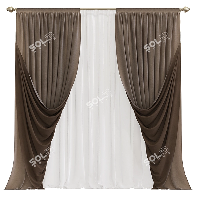 Title suggestion: 784 Patterned Curtain 3D model image 1