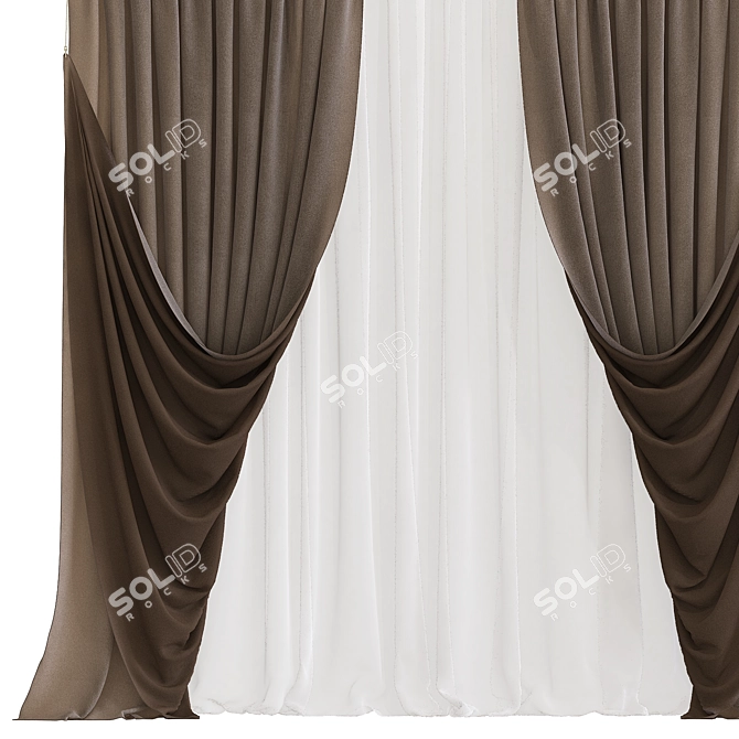 Title suggestion: 784 Patterned Curtain 3D model image 2