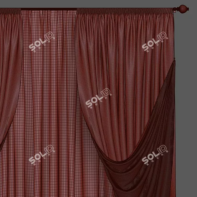 Title suggestion: 784 Patterned Curtain 3D model image 3