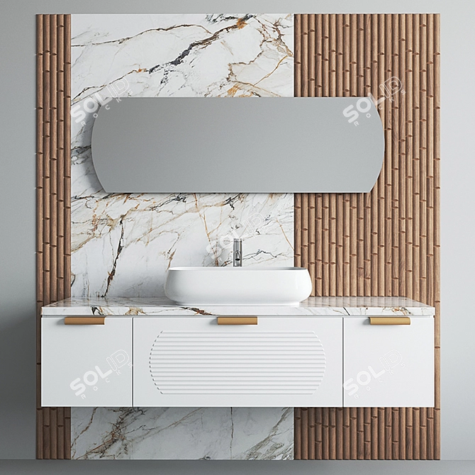 Modern Alice Nur Bathroom Set 3D model image 1