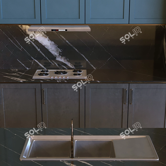 Modern Kitchen Set 010 3D model image 2