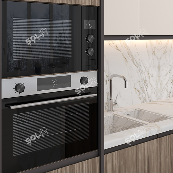 Modern Island Kitchen: High-Quality textures & Render 3D model image 7