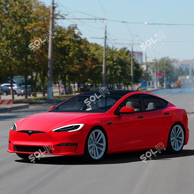 Revamped Tesla Model S 2021: Enhanced Design, Extended Range, Lightning-Fast Acceleration 3D model image 7