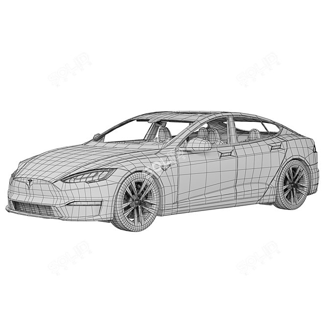 Revamped Tesla Model S 2021: Enhanced Design, Extended Range, Lightning-Fast Acceleration 3D model image 10