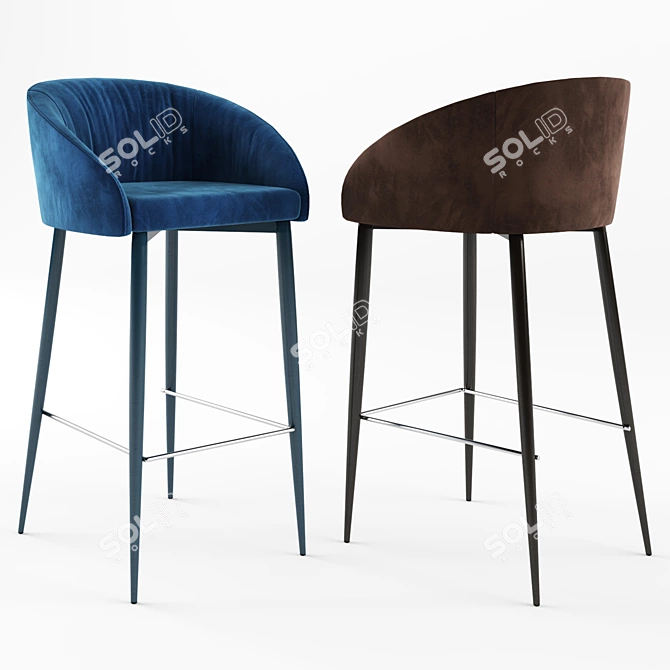 Nicolas Elbe Bar Stool: Sleek, Stylish, Comfortable 3D model image 1