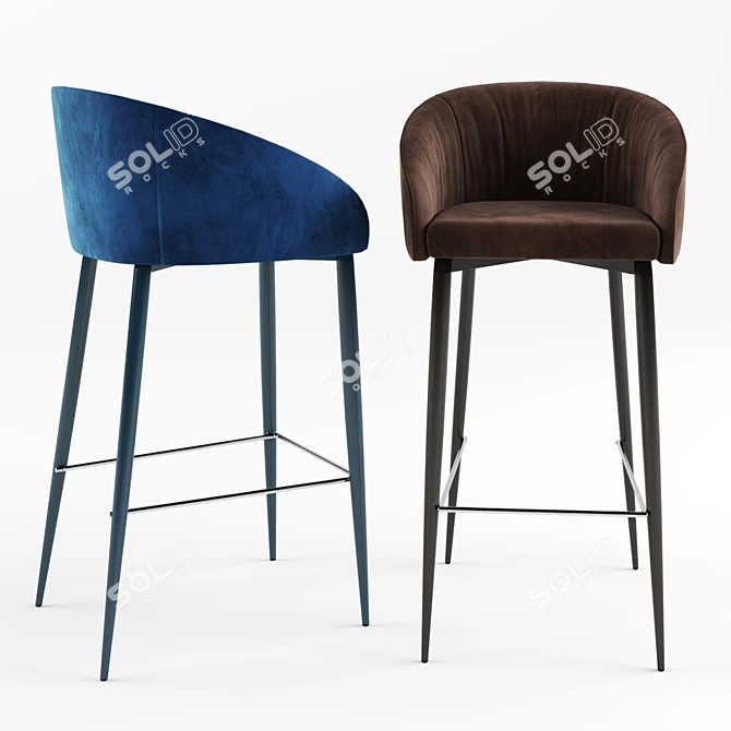 Nicolas Elbe Bar Stool: Sleek, Stylish, Comfortable 3D model image 3