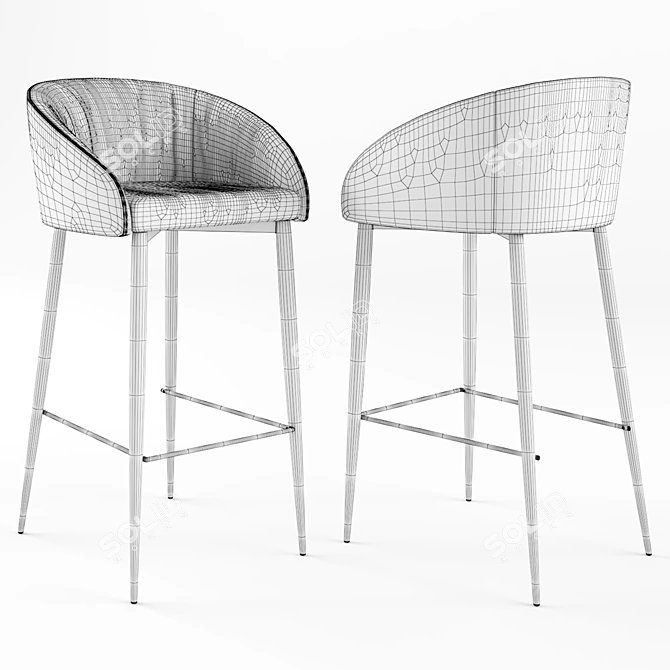 Nicolas Elbe Bar Stool: Sleek, Stylish, Comfortable 3D model image 4