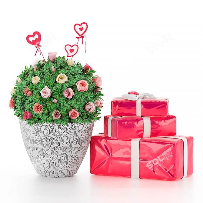 Title: Heartfelt Valentine's Day Decor Set 3D model image 3