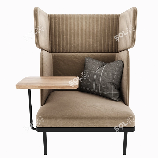 Elegant Cadence Highback Sofa 3D model image 3