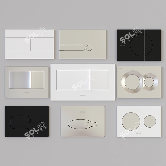 Kohler Flush Plates: Elegant Bathroom Accessories 3D model image 1