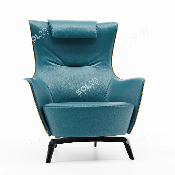 Elegant Mamy Blue Armchair 3D model image 2