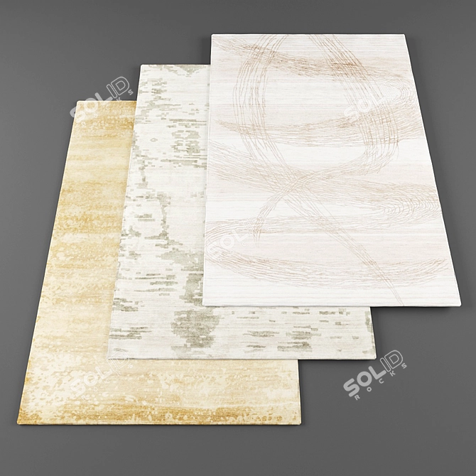 High Resolution Set of 4 Carpets 3D model image 1