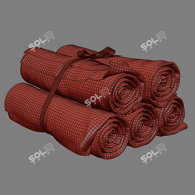 Luxury Twist Towel Set 3D model image 4