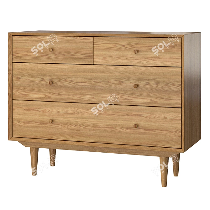 Vintage Quilda Chest of Drawers 3D model image 1