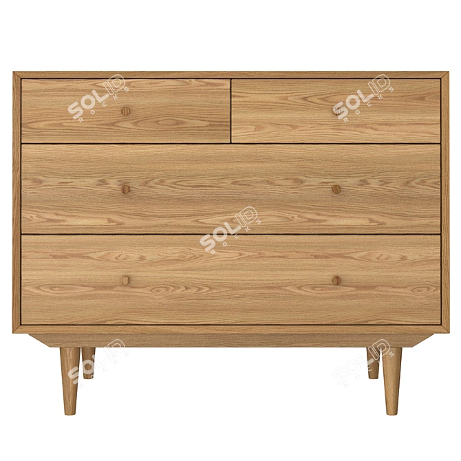 Vintage Quilda Chest of Drawers 3D model image 2