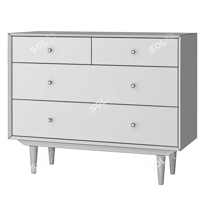 Vintage Quilda Chest of Drawers 3D model image 3