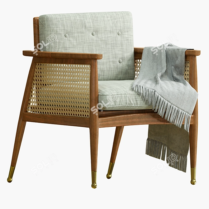 Boho Chic Nadia Caned Chair 3D model image 1