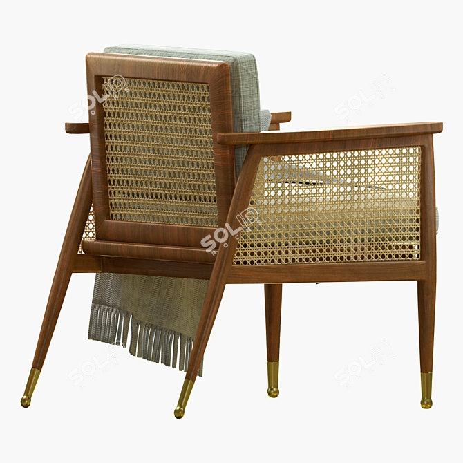 Boho Chic Nadia Caned Chair 3D model image 3