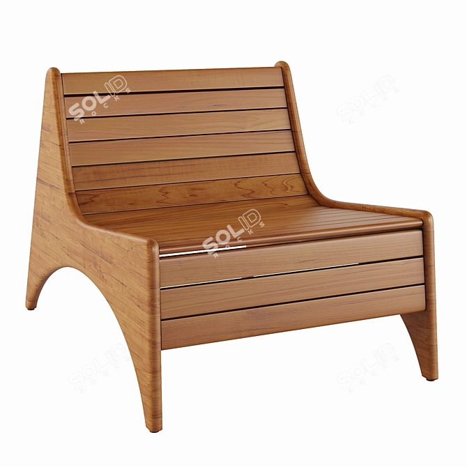 Gartner Teak Lounge Chair: Stylish Outdoor Seating 3D model image 1