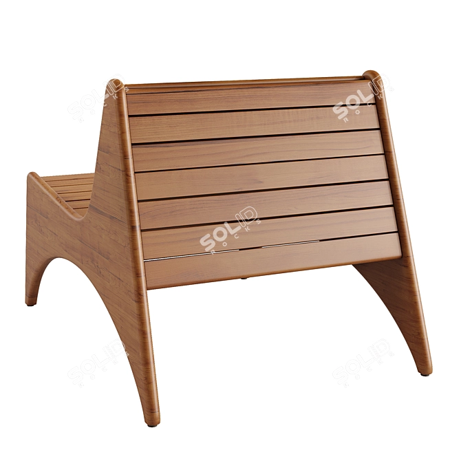 Gartner Teak Lounge Chair: Stylish Outdoor Seating 3D model image 3